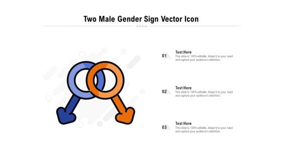 Two Male Gender Sign Vector Icon Ppt PowerPoint Presentation Gallery Pictures PDF