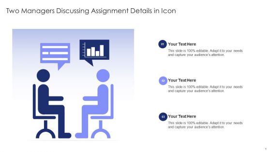 Two Managers Discussing Assignment Details In Icon Summary PDF