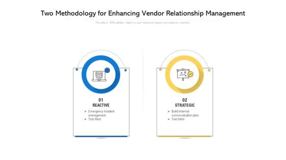Two Methodology For Enhancing Vendor Relationship Management Ppt PowerPoint Presentation Gallery Grid PDF