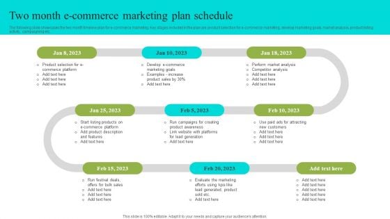 Two Month E-Commerce Marketing Plan Schedule Infographics PDF