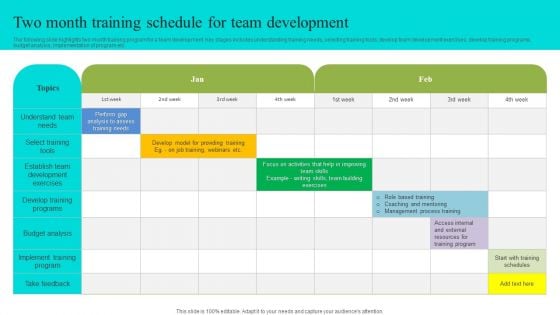 Two Month Training Schedule For Team Development Ideas PDF