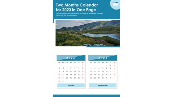 Two Months Calendar For 2022 In One Page Done PDF Document PPT Template