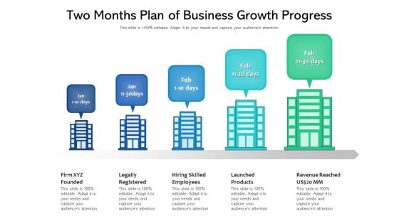 Two Months Plan Of Business Growth Progress Ppt Powerpoint Presentation Gallery Visual Aids PDF