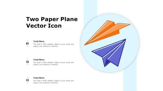 Two Paper Plane Vector Icon Ppt PowerPoint Presentation Ideas Demonstration PDF