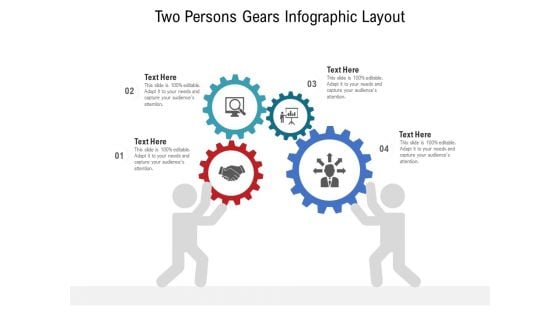 Two Persons Gears Infographic Layout Ppt PowerPoint Presentation File Slide Download PDF