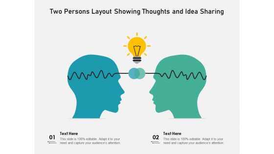 Two Persons Layout Showing Thoughts And Idea Sharing Ppt PowerPoint Presentation File Show PDF