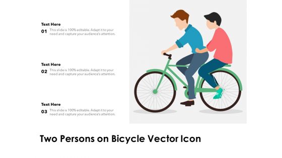 Two Persons On Bicycle Vector Icon Ppt PowerPoint Presentation File Samples PDF