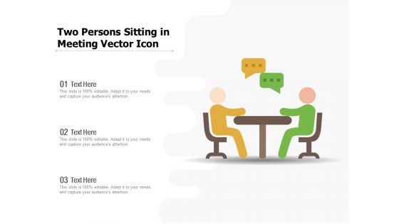 Two Persons Sitting In Meeting Vector Icon Ppt PowerPoint Presentation File Summary PDF