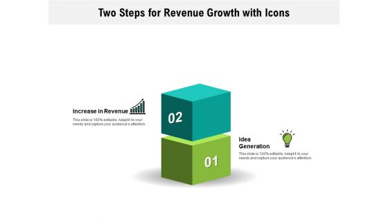 Two Steps For Revenue Growth With Icons Ppt PowerPoint Presentation File Formats PDF