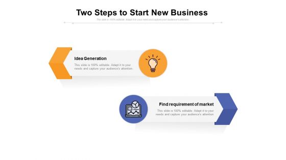 Two Steps To Start New Business Ppt PowerPoint Presentation Gallery Slideshow PDF