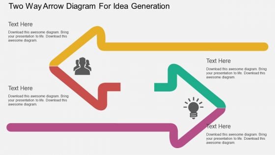 Two Way Arrow Diagram For Idea Generation Powerpoint Template