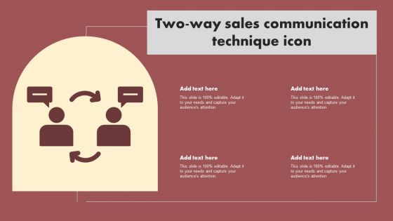 Two Way Sales Communication Technique Icon Graphics PDF