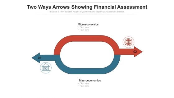 Two Ways Arrows Showing Financial Assessment Ppt PowerPoint Presentation Model Sample PDF