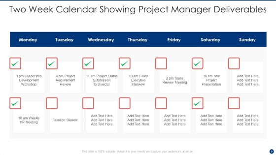 Two Week Calendar Ppt PowerPoint Presentation Complete With Slides