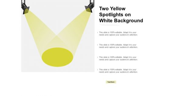 Two Yellow Spotlights On White Background Ppt Powerpoint Presentation Professional Inspiration