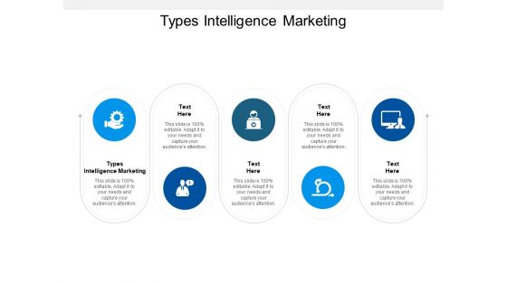 Types Intelligence Marketing Ppt PowerPoint Presentation Icon Show Cpb