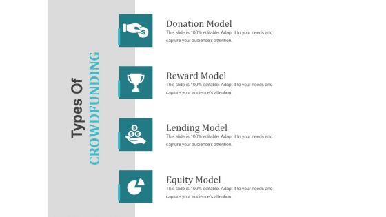 Types Of Crowdfunding Template 1 Ppt PowerPoint Presentation Pictures Format Ideas