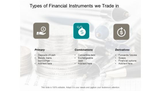 Types Of Financial Instruments We Trade In Ppt Powerpoint Presentation Professional Diagrams