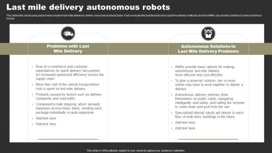 Types Of Independent Robotic System Last Mile Delivery Autonomous Robots Brochure PDF Types Of Independent Robotic System Last Mile Delivery Autonomous Robots Brochure PDF
