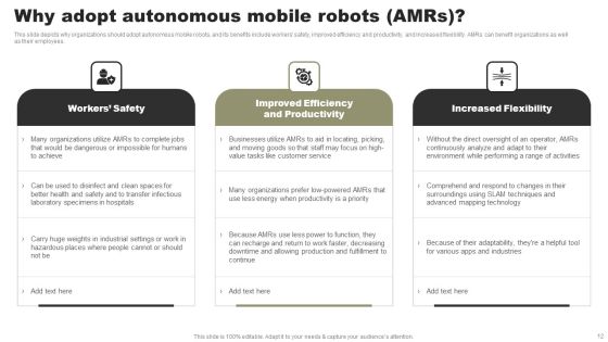 Types Of Independent Robotic System Ppt PowerPoint Presentation Complete Deck With Slides Slide12