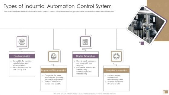 Types Of Industrial Automation Control System Ppt PowerPoint Presentation Styles PDF