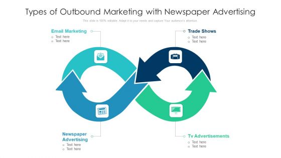 Types Of Outbound Marketing With Newspaper Advertising Ppt PowerPoint Presentation Icon Diagrams PDF