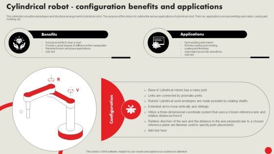 Types Of Robots For Industrial Operations Cylindrical Robot Configuration Benefits And Applications Themes PDF