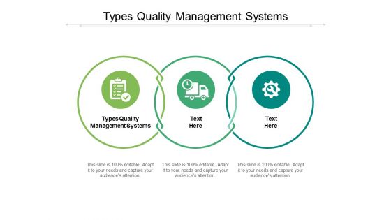 Types Quality Management Systems Ppt PowerPoint Presentation Layouts Background Image Cpb Pdf