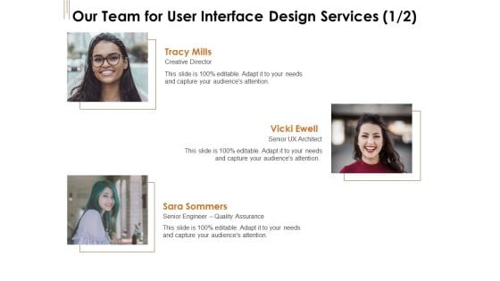 UI Software Design Our Team For User Interface Design Services Director Ppt Styles Slide Download PDF