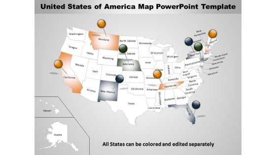 USA Map Free PowerPoint Diagram