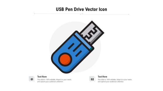 USB Pen Drive Vector Icon Ppt PowerPoint Presentation Slides Example PDF