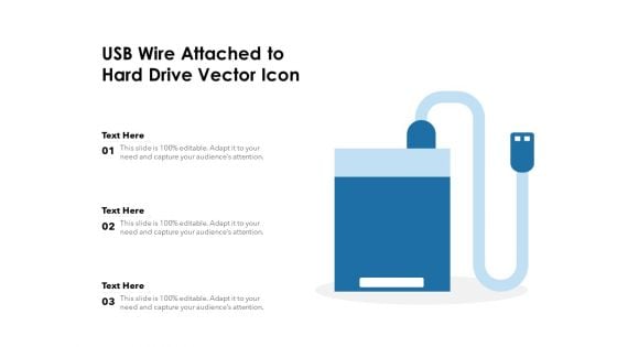 USB Wire Attached To Hard Drive Vector Icon Ppt PowerPoint Presentation File Professional PDF