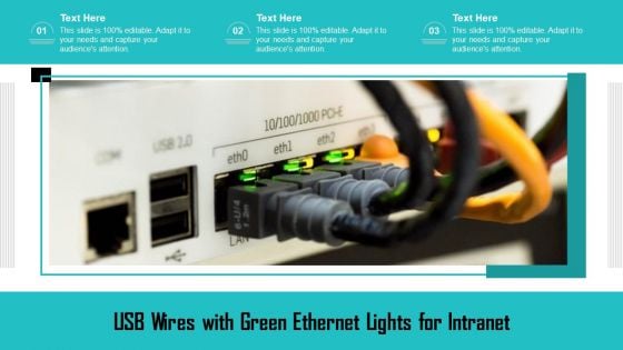 USB Wires With Green Ethernet Lights For Intranet Ppt PowerPoint Presentation Styles Files PDF