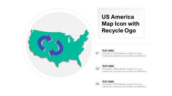 US America Map Icon With Recycle Ogo Ppt PowerPoint Presentation Pictures Example Topics PDF