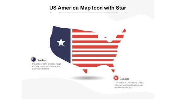 US America Map Icon With Star Ppt PowerPoint Presentation Outline Demonstration