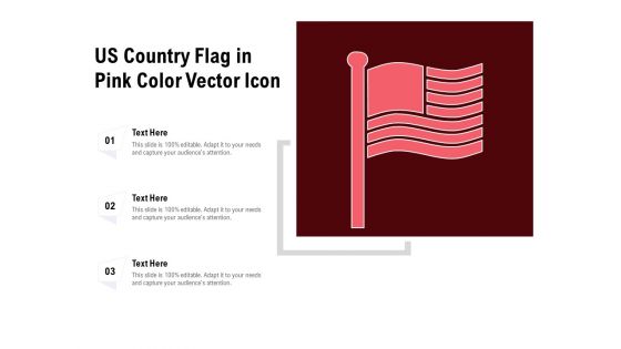 US Country Flag In Pink Color Vector Icon Ppt PowerPoint Presentation Gallery Example PDF