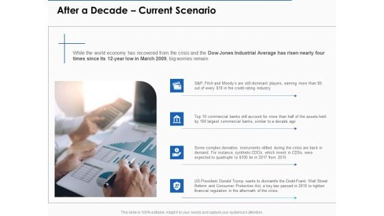 US Economic Crisis After A Decade Current Scenario Ppt Portfolio Graphics Example PDF