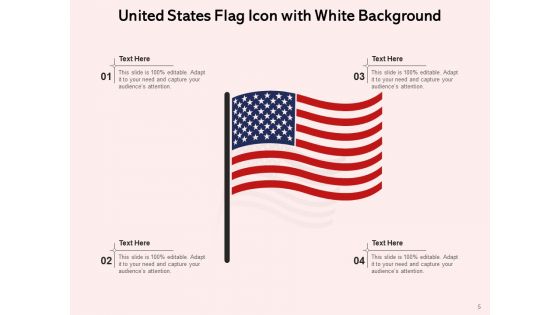 US Icon United States Flag Circular Design Ppt PowerPoint Presentation Complete Deck