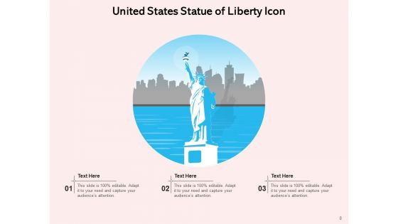 US Icon United States Flag Circular Design Ppt PowerPoint Presentation Complete Deck