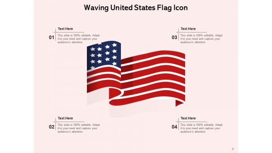 US Icon United States Flag Circular Design Ppt PowerPoint Presentation Complete Deck