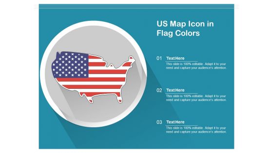 US Map Icon In Flag Colors Ppt PowerPoint Presentation Professional Graphics Template PDF