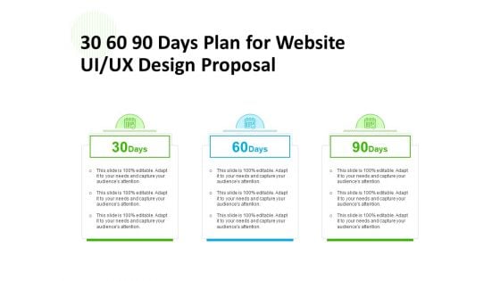 UX Design Services 30 60 90 Days Plan For Website UI UX Design Proposal Professional PDF