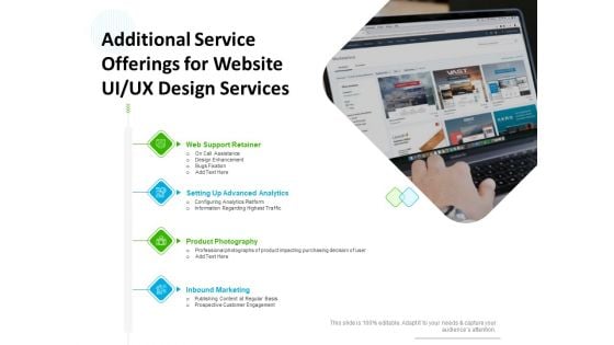 UX Design Services Additional Service Offerings For Website UI UX Design Services Slides PDF