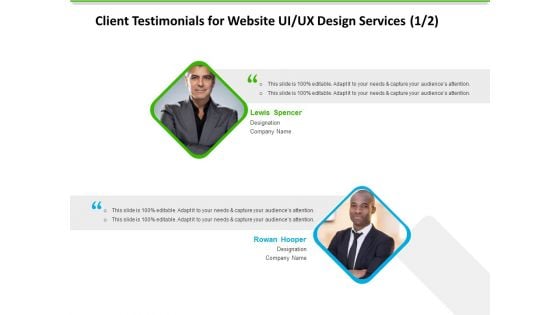 UX Design Services Client Testimonials For Website UI UX Design Services Themes PDF