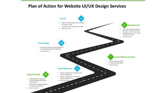 UX Design Services Plan Of Action For Website UI UX Design Services Icons PDF