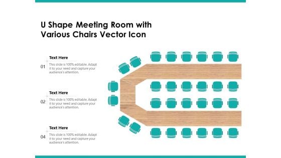 U Shape Meeting Room With Various Chairs Vector Icon Ppt PowerPoint Presentation File Ideas PDF