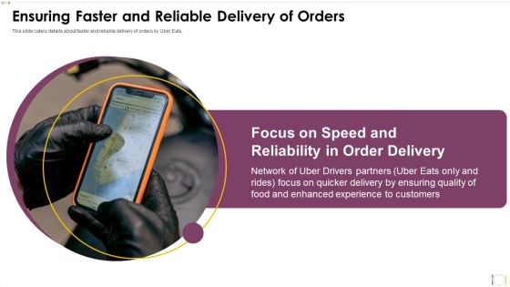 Uber Eats Investor Capital Funding Pitch Deck Ensuring Faster And Reliable Delivery Of Orders Clipart PDF