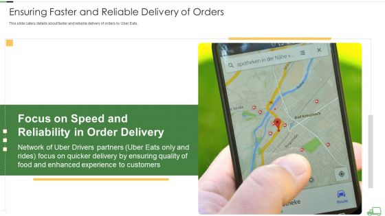 Uber Eats Venture Capitalist Financing Elevator Ensuring Faster And Reliable Delivery Of Orders Topics PDF