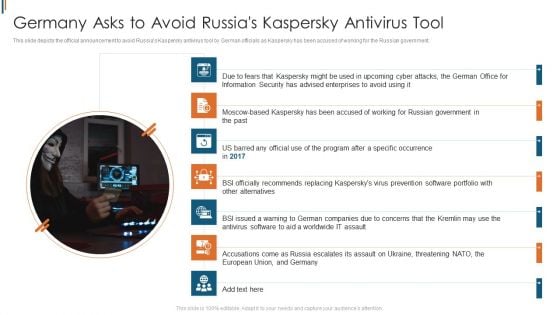 Ukraine Cyberwarfare Germany Asks To Avoid Russias Kaspersky Antivirus Tool Brochure Pdf