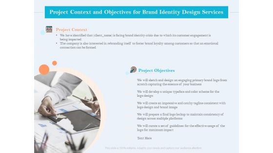 Ultimate Brand Creation Corporate Identity Project Context And Objectives For Brand Identity Design Services Portrait PDF